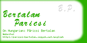 bertalan paricsi business card