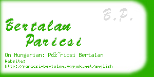bertalan paricsi business card